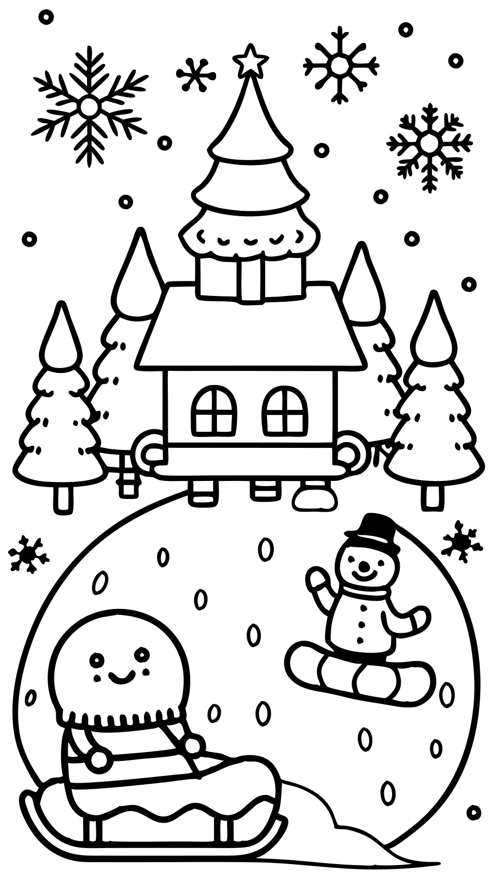 winter activity coloring pages